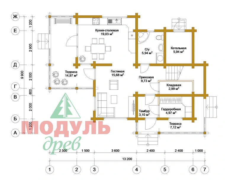 Планировка проекта «Киров» с размерами