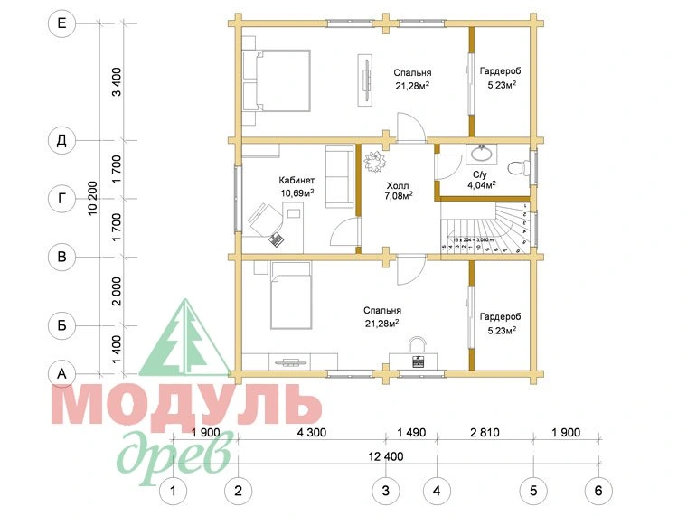 Планировка проекта «Курган» с размерами