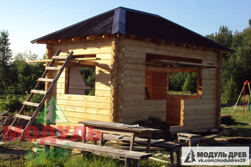 Фото беседки из бруса