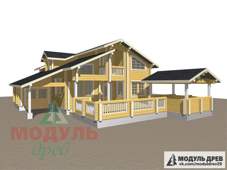 Проект дома из бруса «Октябрьск» - макет 1