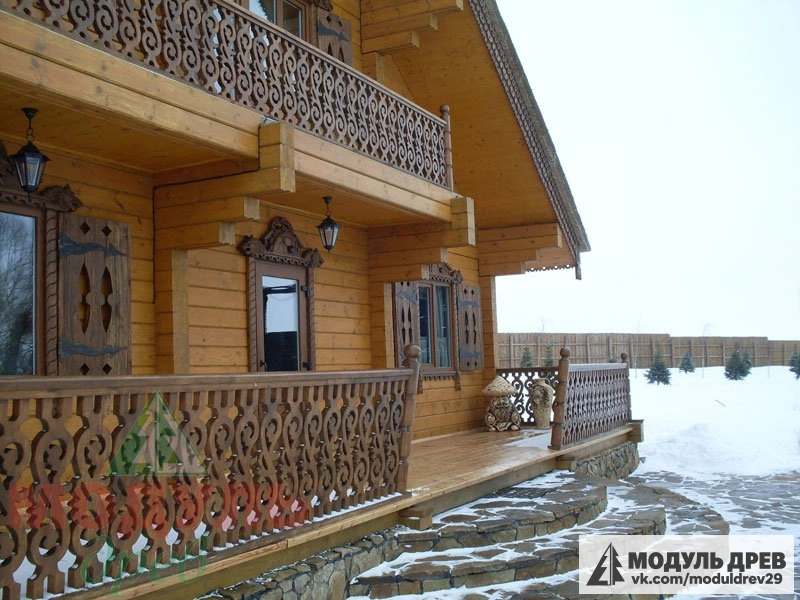 Фото охотничьего домика из клееного бруса, Белгородская область