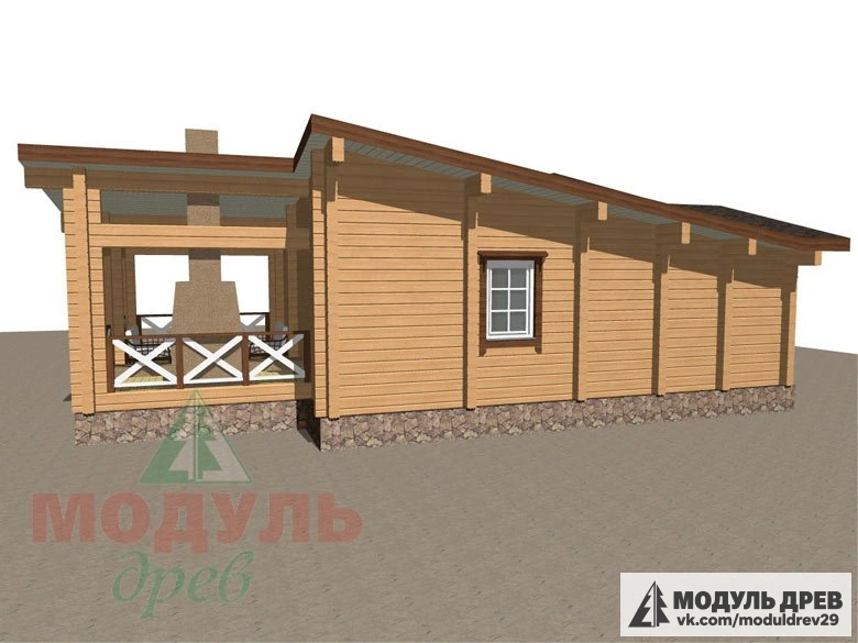 Проект уютной бани из бруса «Печора» - макет 5