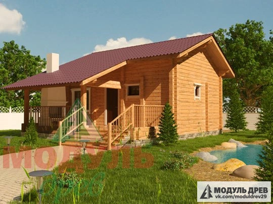 Баня из бруса «Кехта»