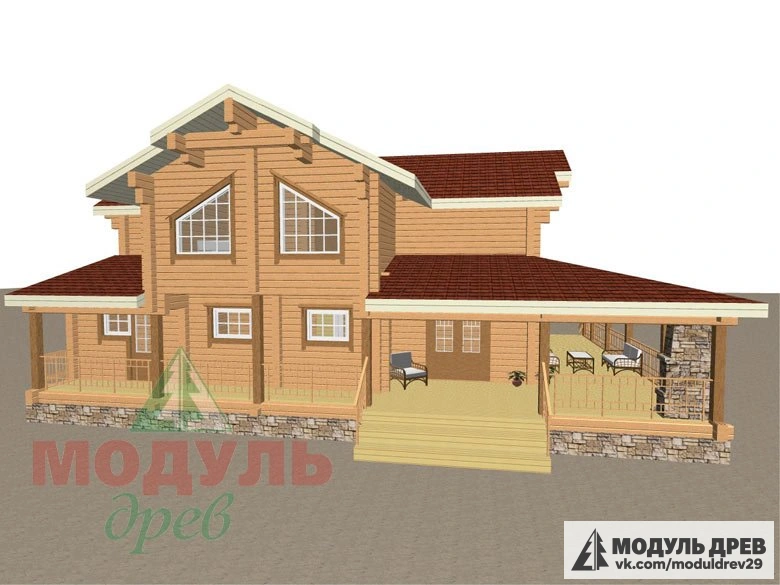Деревянный дом из бруса «Отрадное» - макет 5