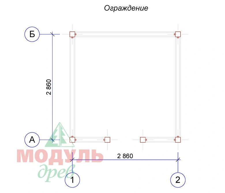 Проект беседки из бруса «Сакура» - планировка