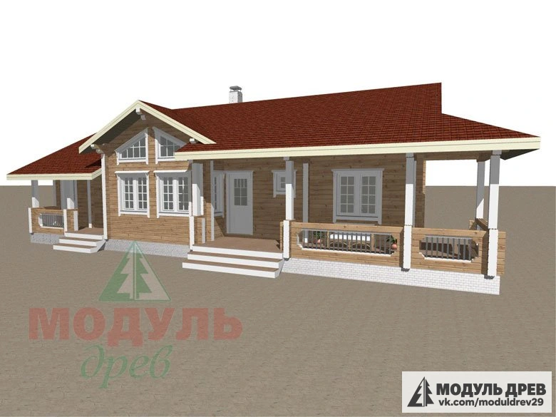Проект дома из бруса «Пятигорск» - макет 2