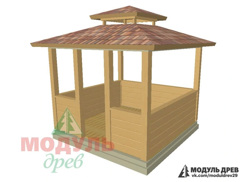 Проект беседки из бруса «Сакура» - макет