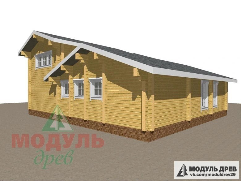 Проект дома - бани из бруса «Россошь» - макет 4