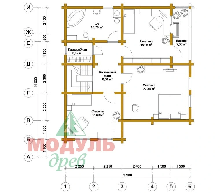 Планировка проекта «Муром» с размерами