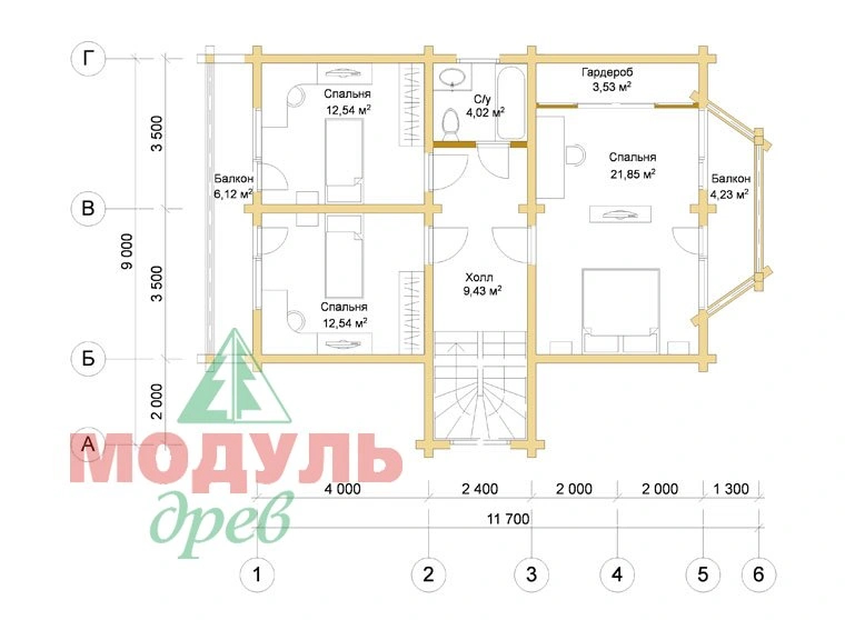 Планировка проекта «Садко» с размерами